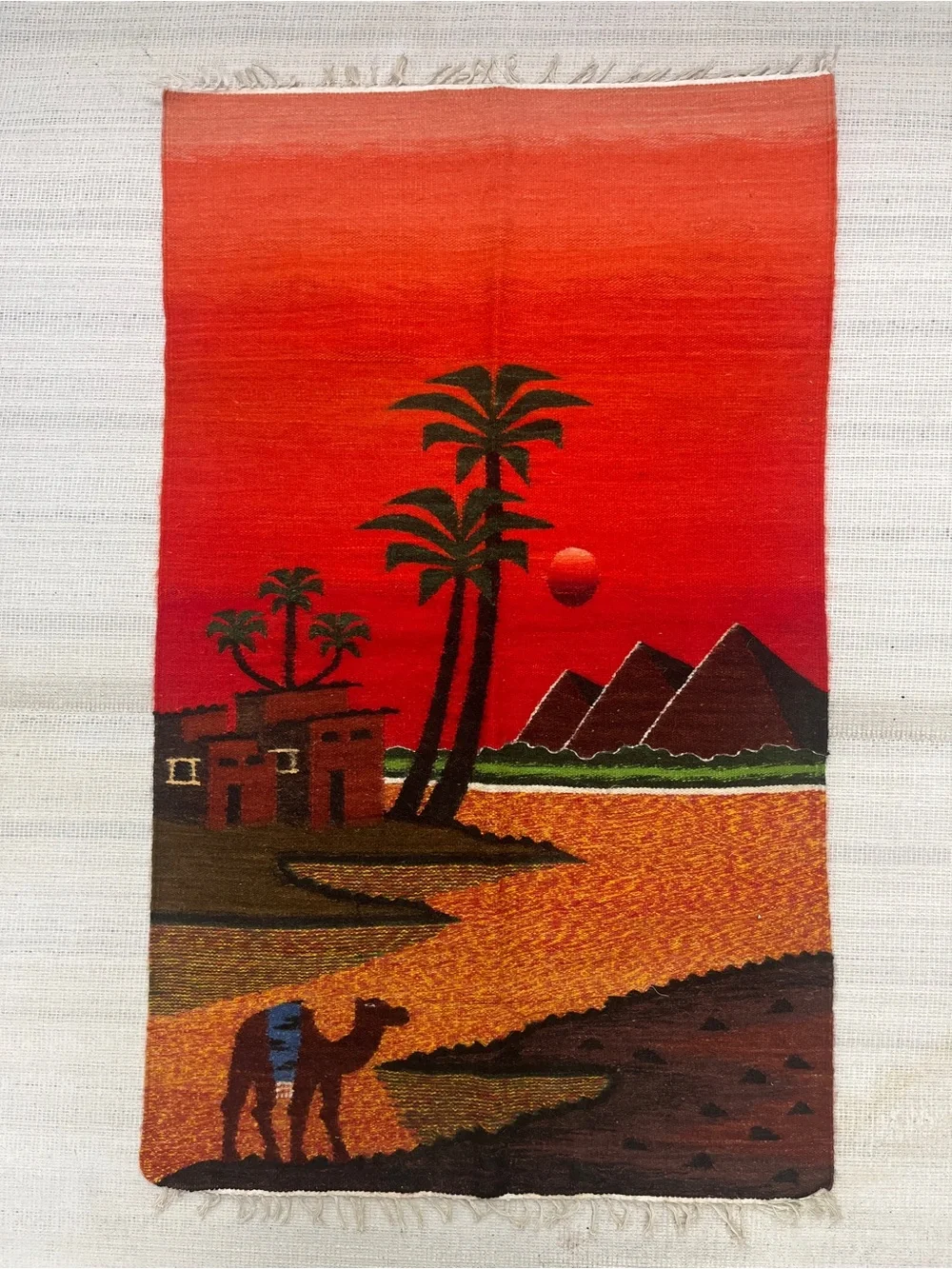Vintage-Inspired Red Desert Tapestry Wall Art
